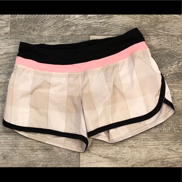 Black, White, and Pink Lululemon shorts, size 8